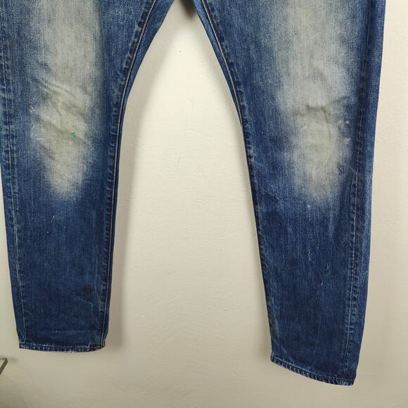 G-Star Raw Stean Tapered Jeans Mens 33x32 Medium Wash Stash Pocket Biker FLAW - Picture 4 of 14